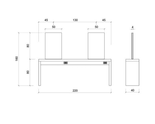 Зеркало парикмахерское JADBAR Rectangular shape mirror 4P