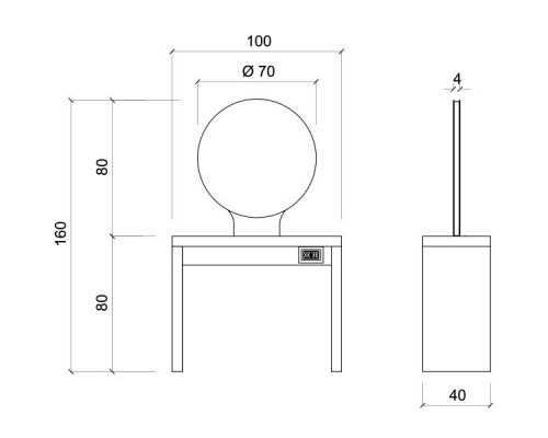 Зеркало парикмахерское JADBAR Round Mirror 2P